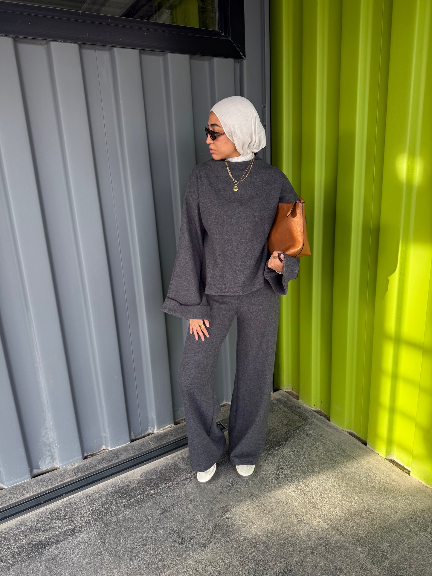 Double cashmere two-piece set