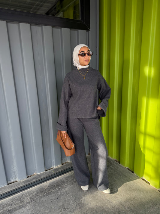 Double cashmere two-piece set