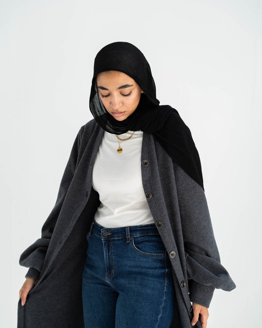 Elegant Button-Down Midi Dress with Balloon Sleeves