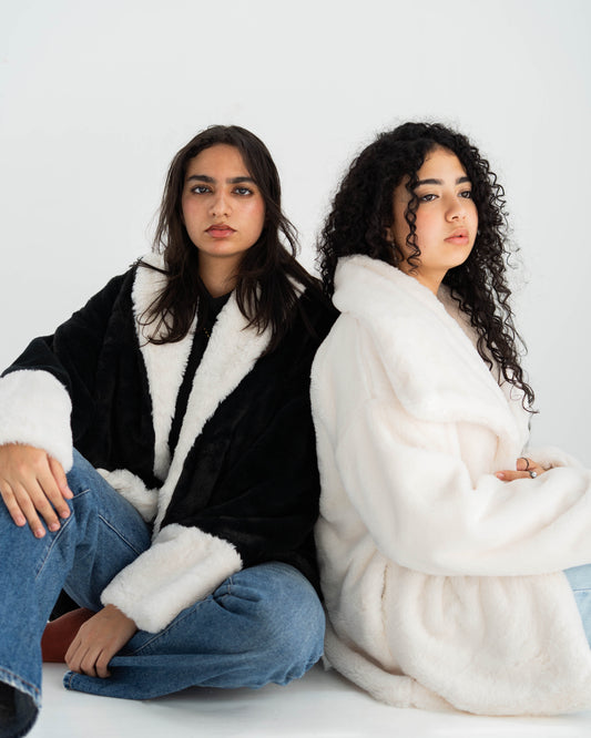 Cozy Faux Fur Jackets – Classic Black and White