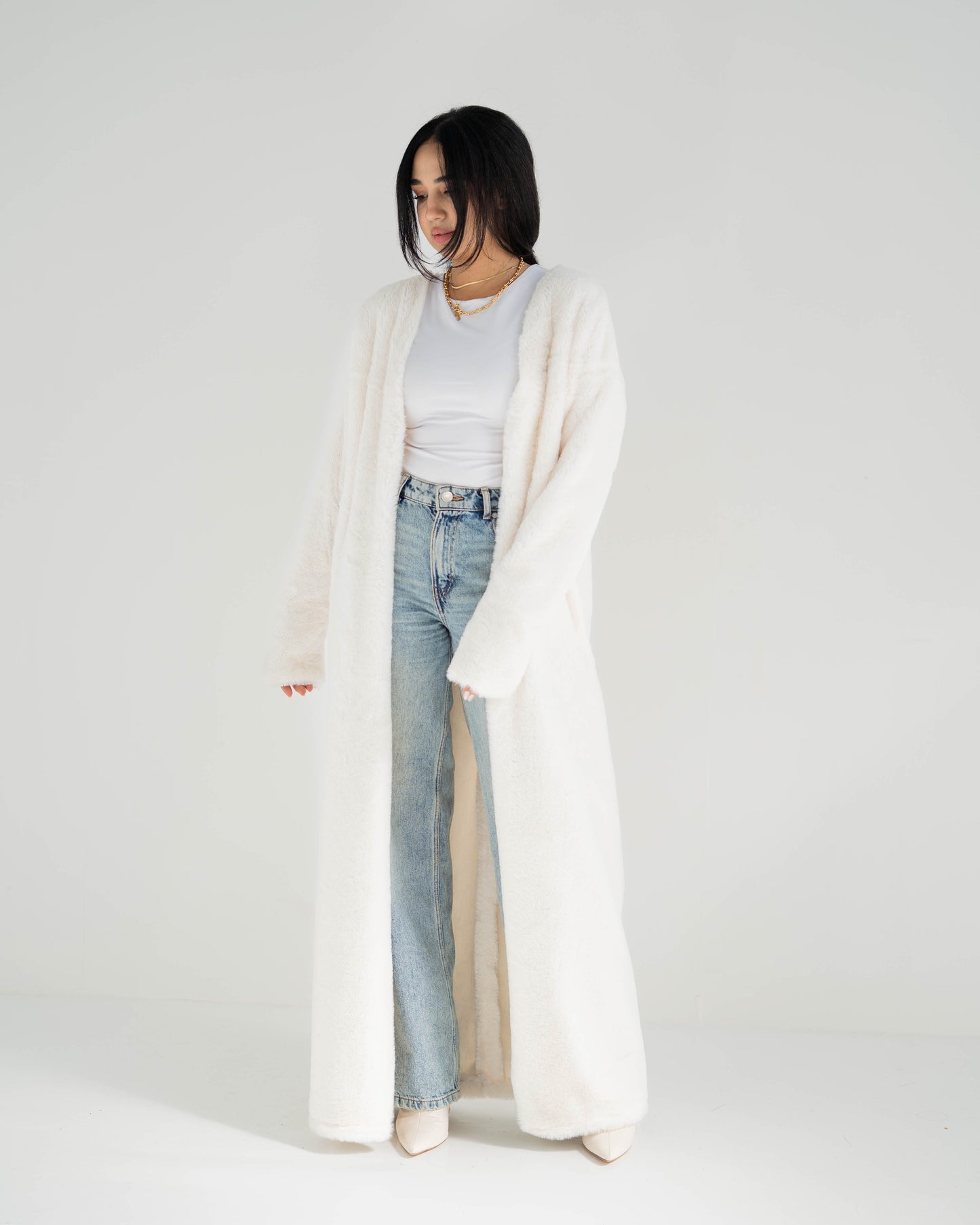 Faux Fur long Cardigan