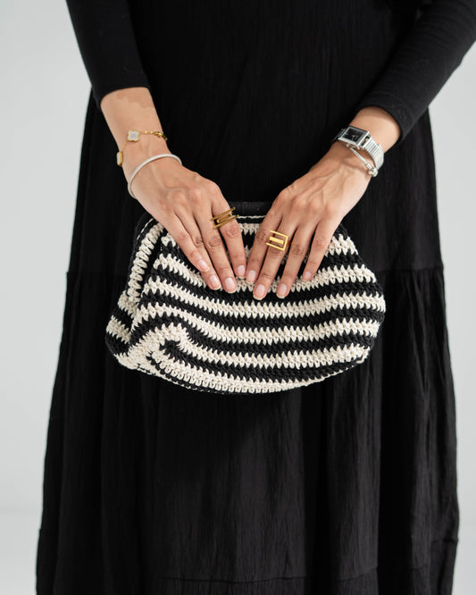 Black & white Crochet Clutch